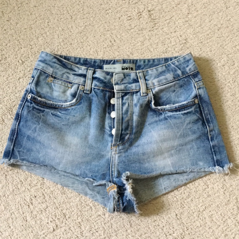 Topshop Moto Petite Denim Shorts